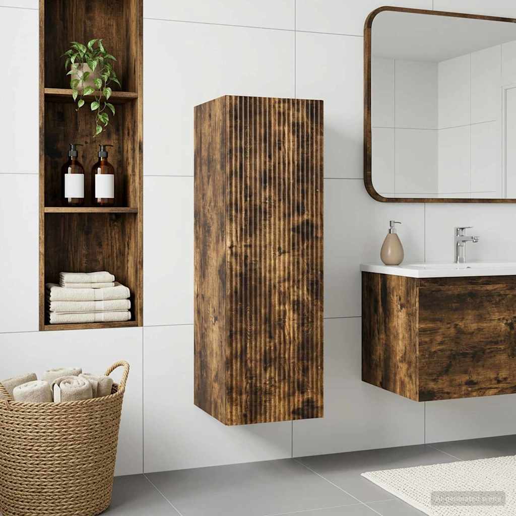Wall-mounted Bathroom Cabinet 33 x 34.5 x 60 cm Smoked oak
