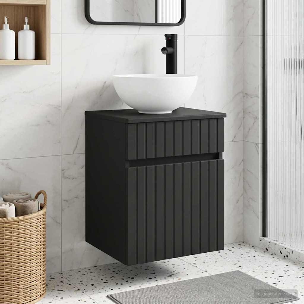 Wall-mounted Bathroom Sink Cabinet 39 x 41 x 80 cm Black