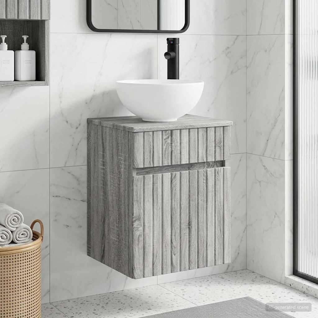 Wall-mounted Bathroom Sink Cabinet 39 x 41 x 80 cm Grey sonoma