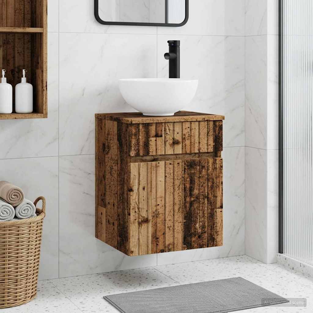 Wall-mounted Bathroom Sink Cabinet 39 x 41 x 80 cm Old wood