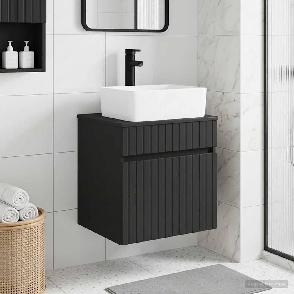 Wall-mounted Bathroom Sink Cabinet 49 x 41 x 80 cm Black