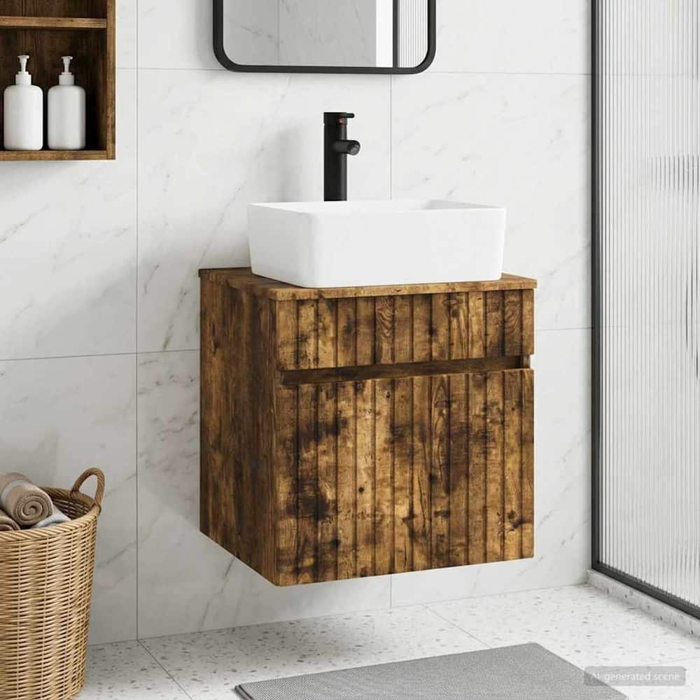 Wall-mounted Bathroom Sink Cabinet 49 x 41 x 80 cm Smoked oak