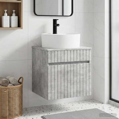 Wall-mounted Bathroom Sink Cabinet 49 x 44.5 x 82 cm Concrete grey