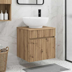 Wall-mounted Bathroom Sink Cabinet 49 x 44.5 x 80 cm Artisan oak