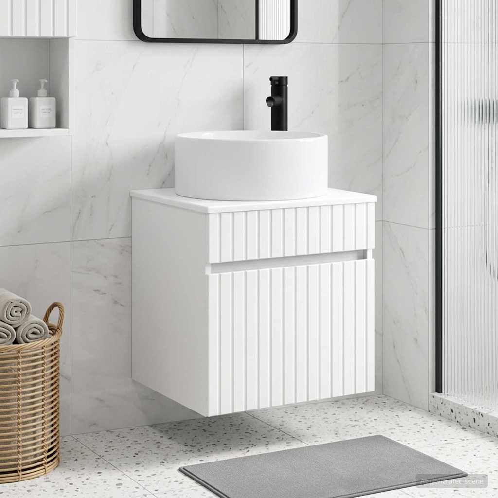 Wall-mounted Bathroom Sink Cabinet 49 x 44.5 x 80 cm High gloss white