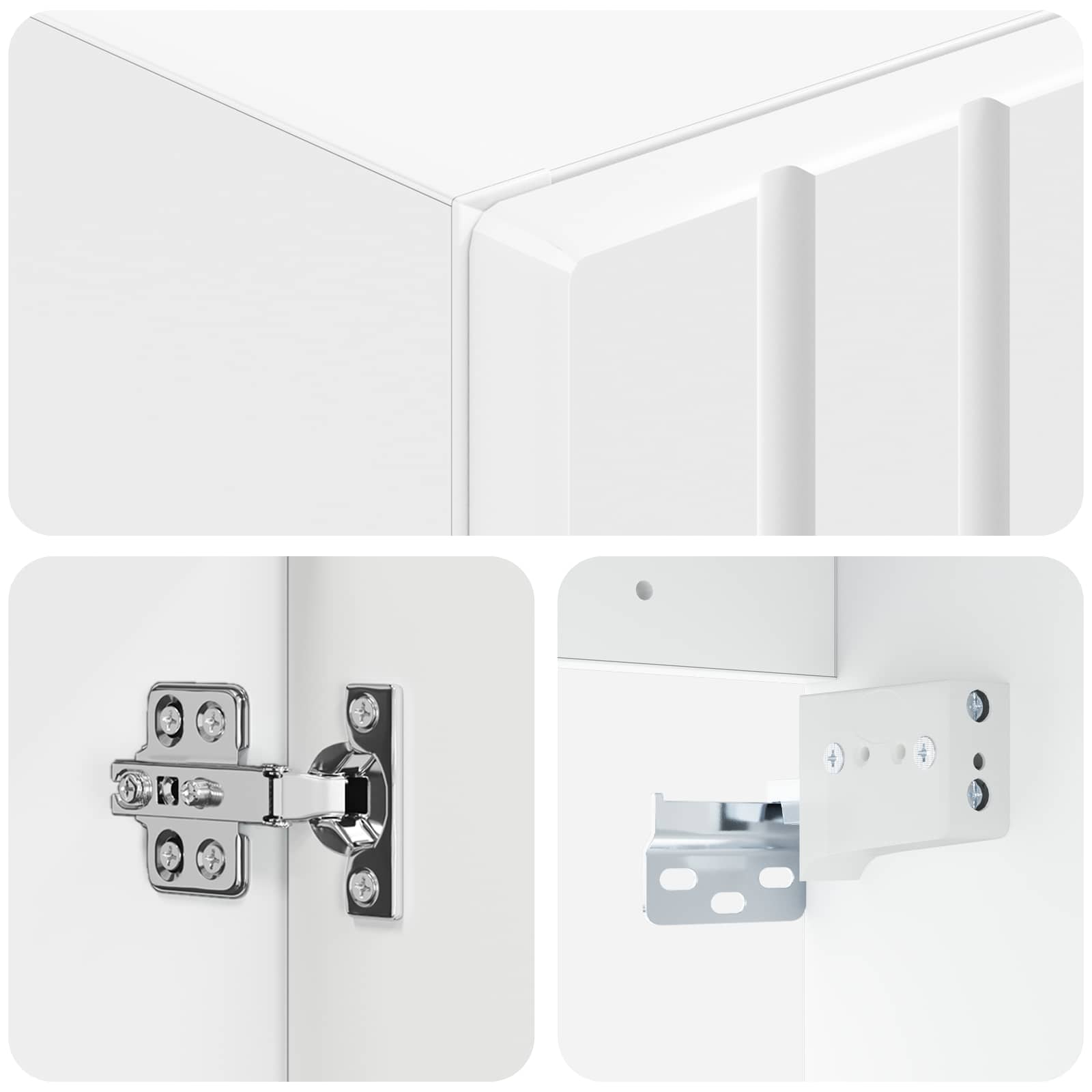 vidaXL Wall-mounted Bathroom Cabinet White 33 x 34.5 x 100 cm 6