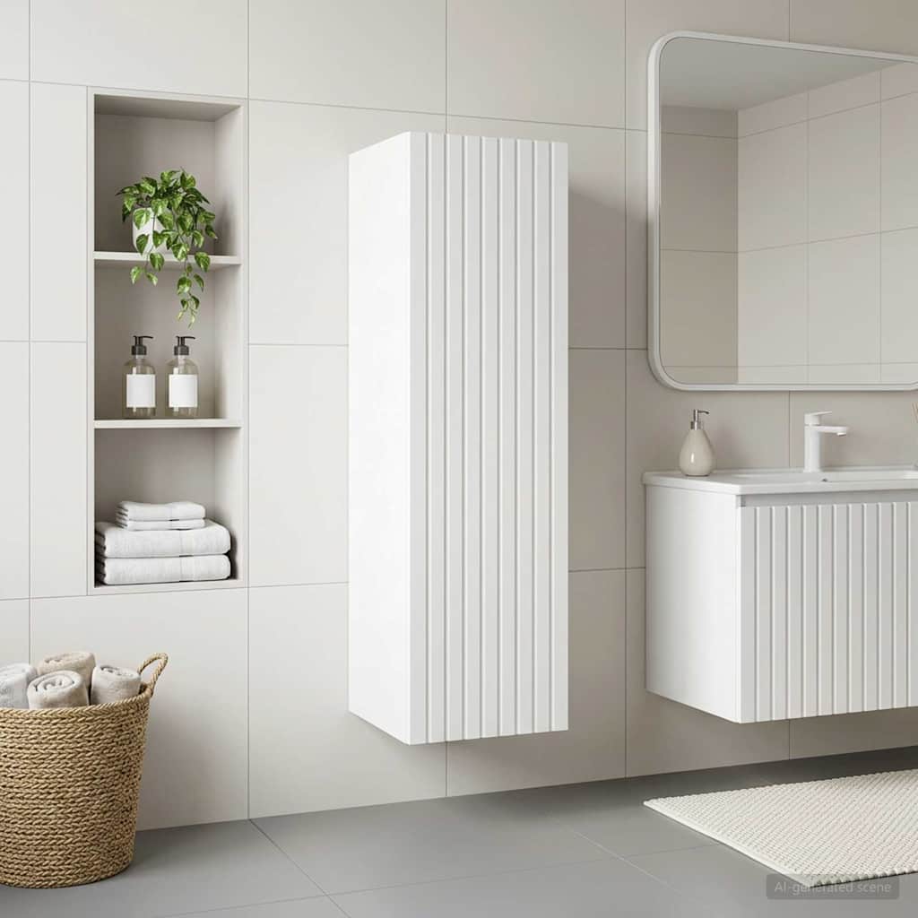 vidaXL Wall-mounted Bathroom Cabinet White 33 x 34.5 x 100 cm 1