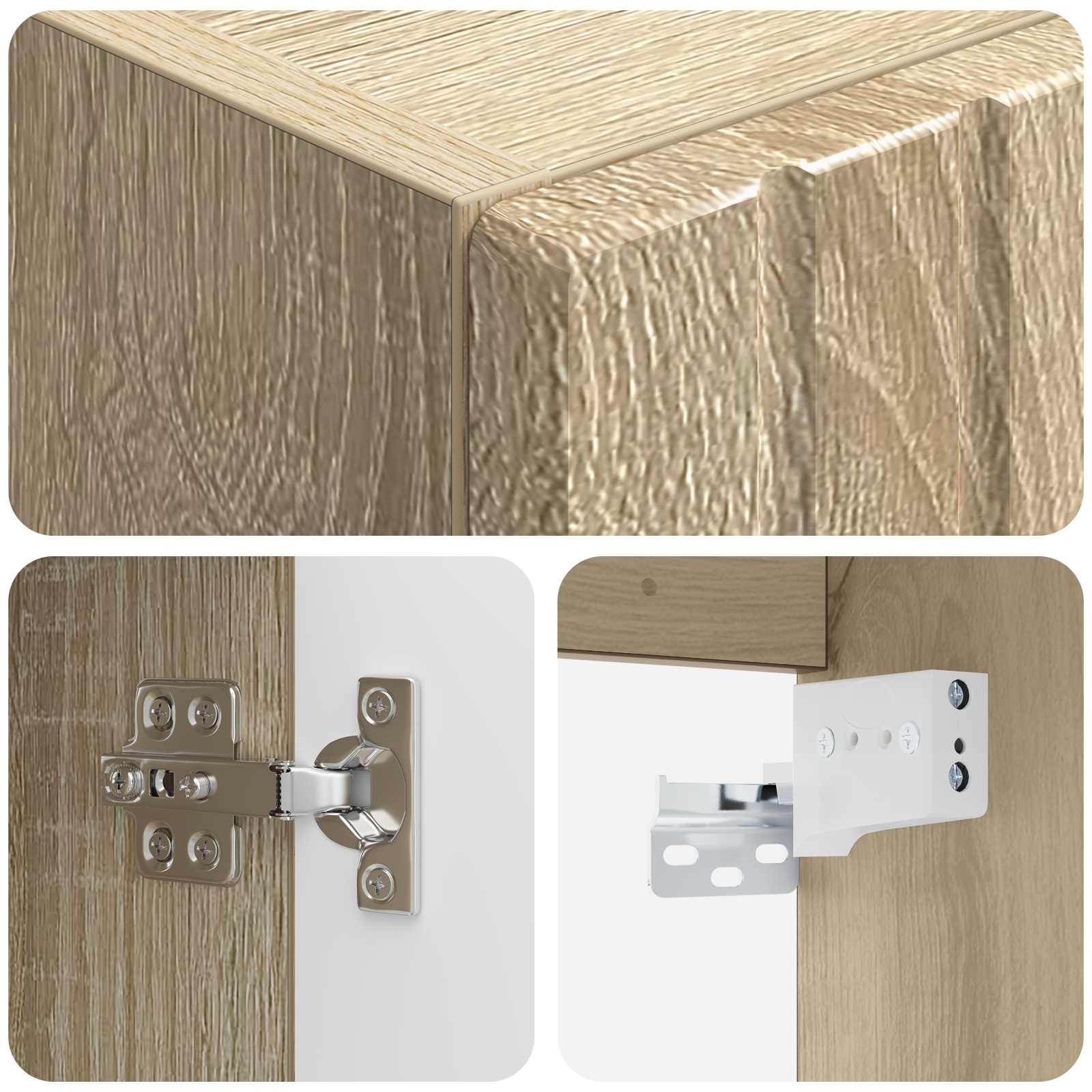 vidaXL Wall-mounted Bathroom Cabinet Sonoma Oak 33 x 34.5 x 100 cm 6