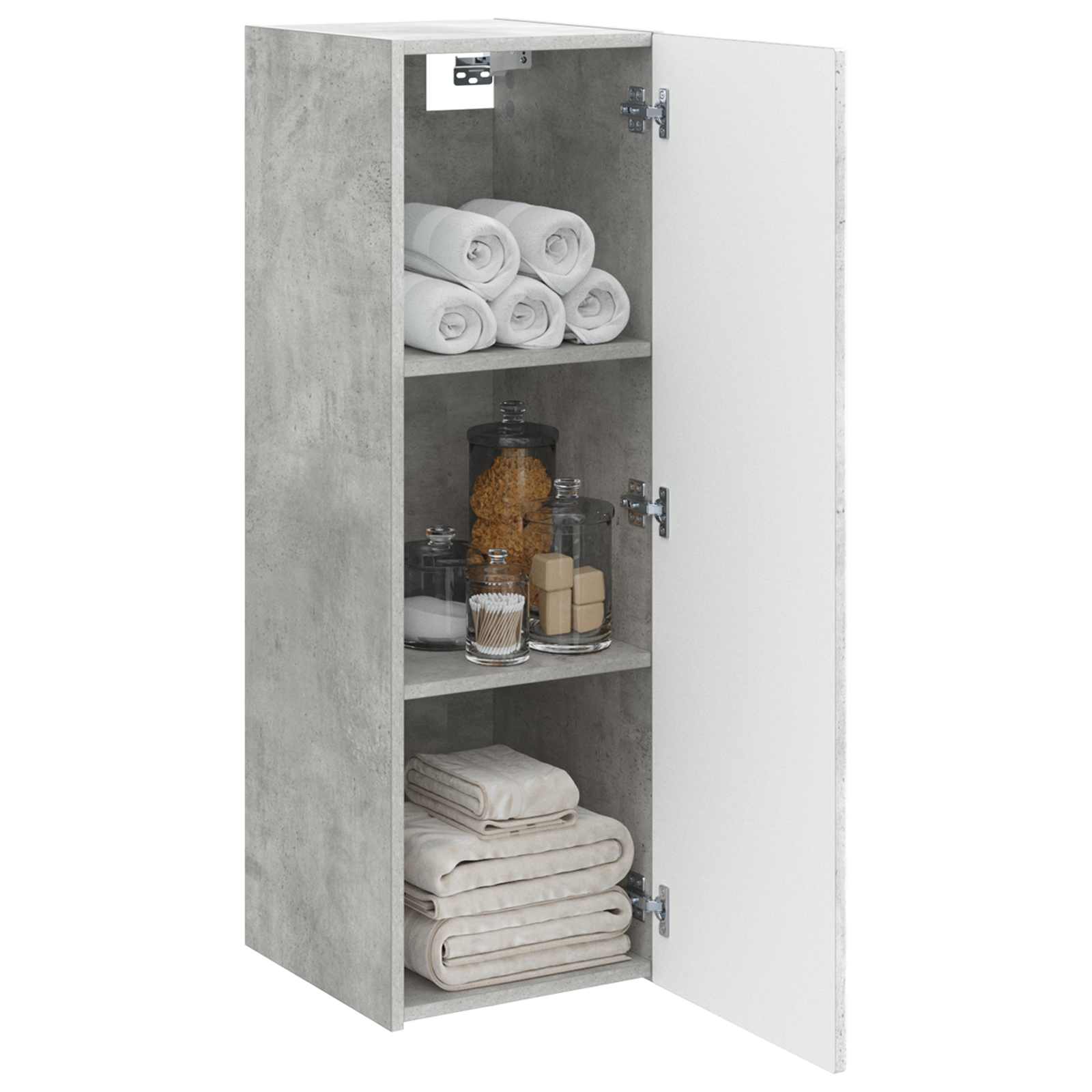 vidaXL Wall-mounted Bathroom Cabinet Concrete Grey 33 x 34.5 x 100 cm 3