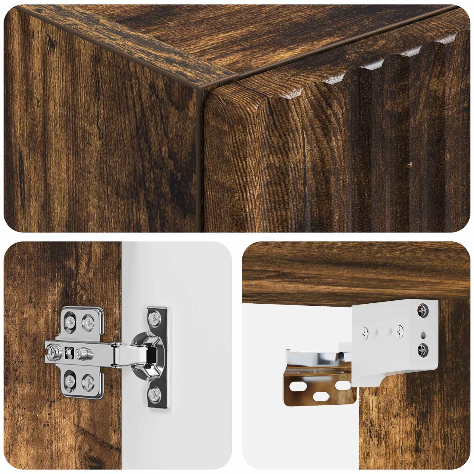 vidaXL Wall-mounted Bathroom Cabinet Smoked Oak 33 x 34.5 x 100 cm 6