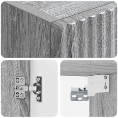 vidaXL Wall-mounted Bathroom Cabinet Grey Sonoma 33 x 34.5 x 100 cm 6