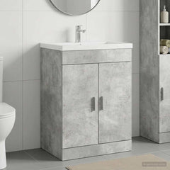 vidaXL Bathroom Under Sink Cabinet Concrete Grey 78.5 x 37.5 x 81 cm 1