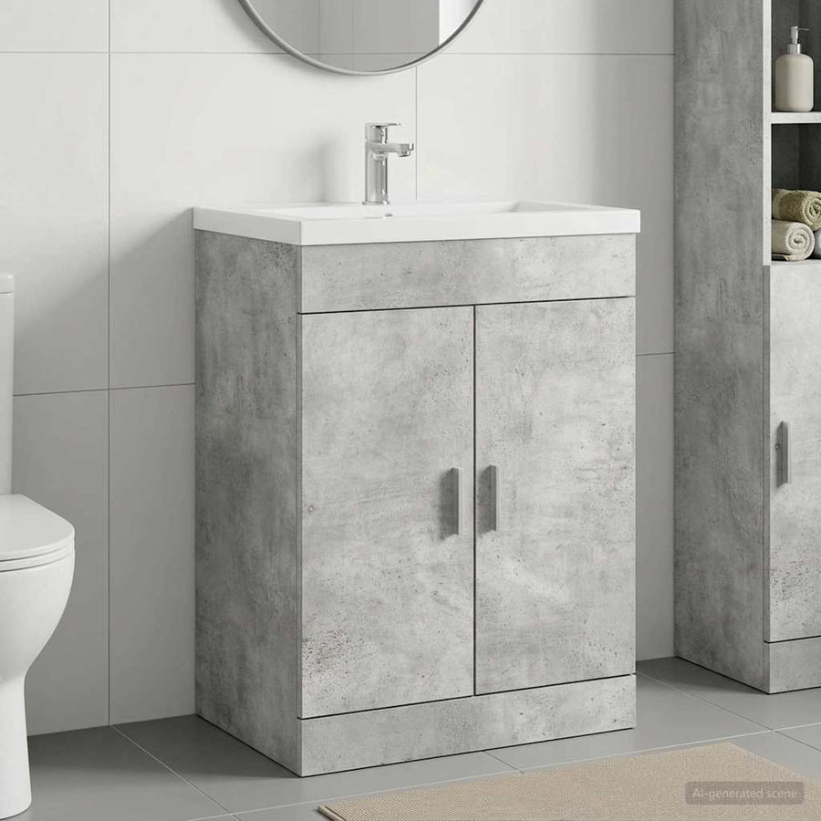 vidaXL Bathroom Under Sink Cabinet Concrete Grey 78.5 x 37.5 x 81 cm 1