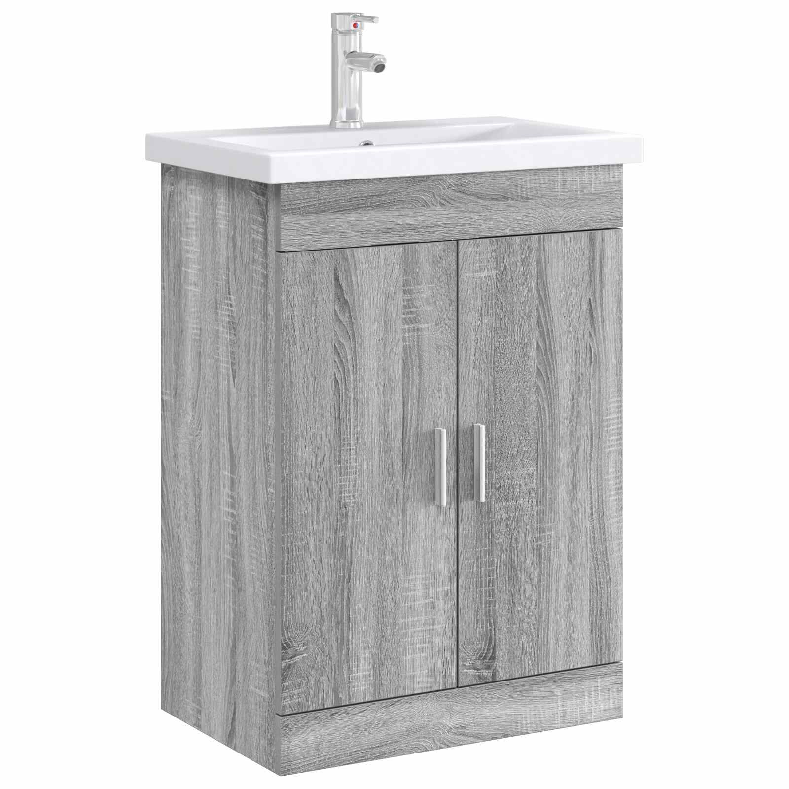 vidaXL Bathroom Under Sink Cabinet Grey Sonoma 78.5 x 37.5 x 81 cm 3