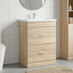 vidaXL Bathroom Under Sink Cabinet Sonoma Oak 56 x 37.5 x 81 cm 1