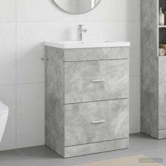 vidaXL Bathroom Under Sink Cabinet Concrete Grey 56 x 37.5 x 81 cm 1