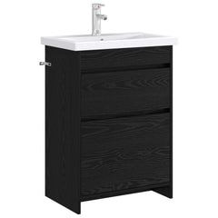 vidaXL Bathroom Under Sink Cabinet Black Oak 56 x 37.5 x 81 cm 3