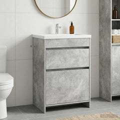 vidaXL Bathroom Under Sink Cabinet Concrete Grey 56 x 37.5 x 81 cm 1