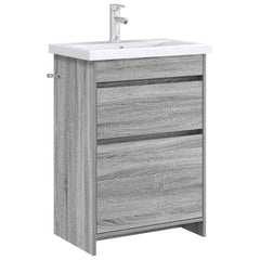 vidaXL Bathroom Under Sink Cabinet Grey Sonoma 56 x 37.5 x 81 cm 3