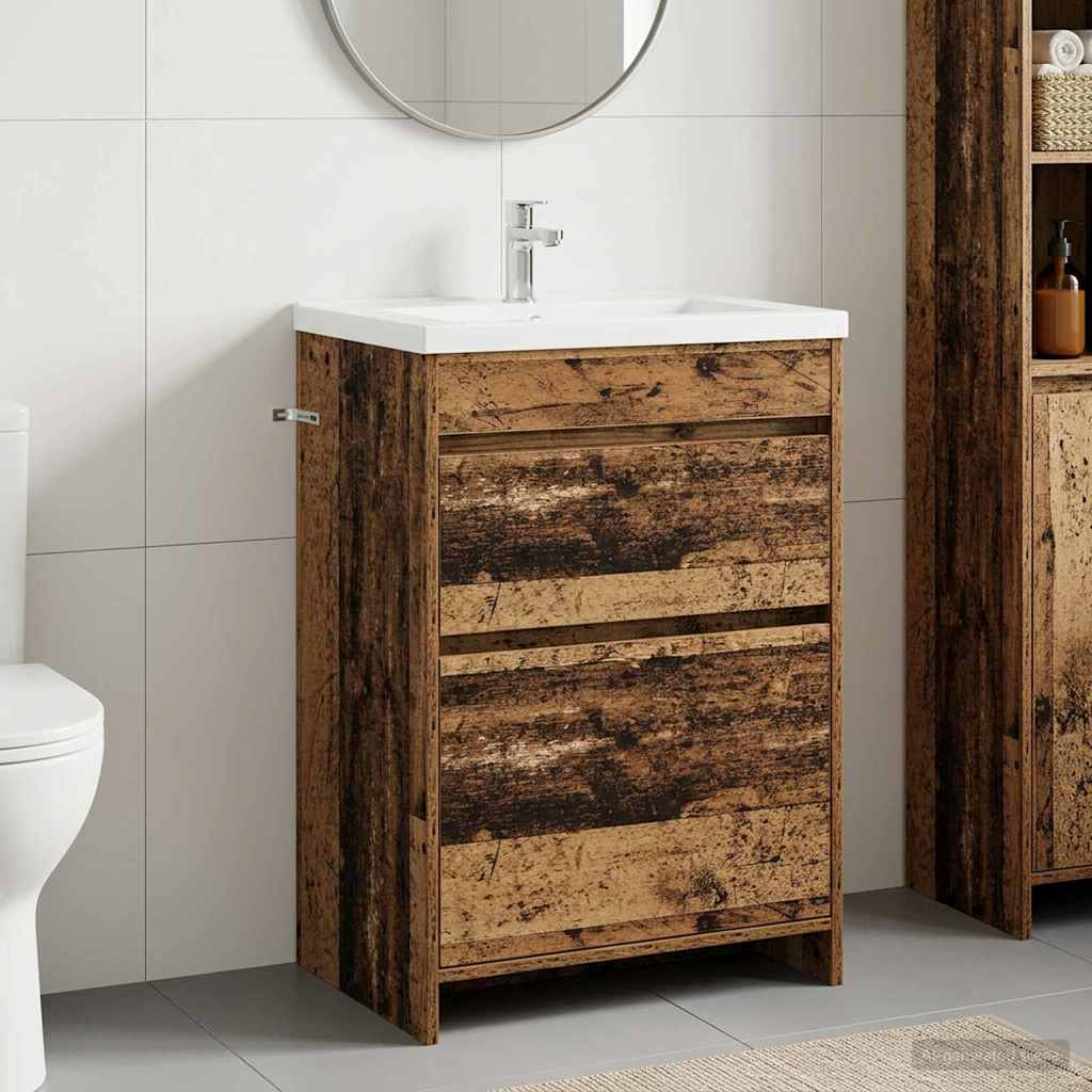 vidaXL Bathroom Under Sink Cabinet Old Wood 56 x 37.5 x 81 cm 1