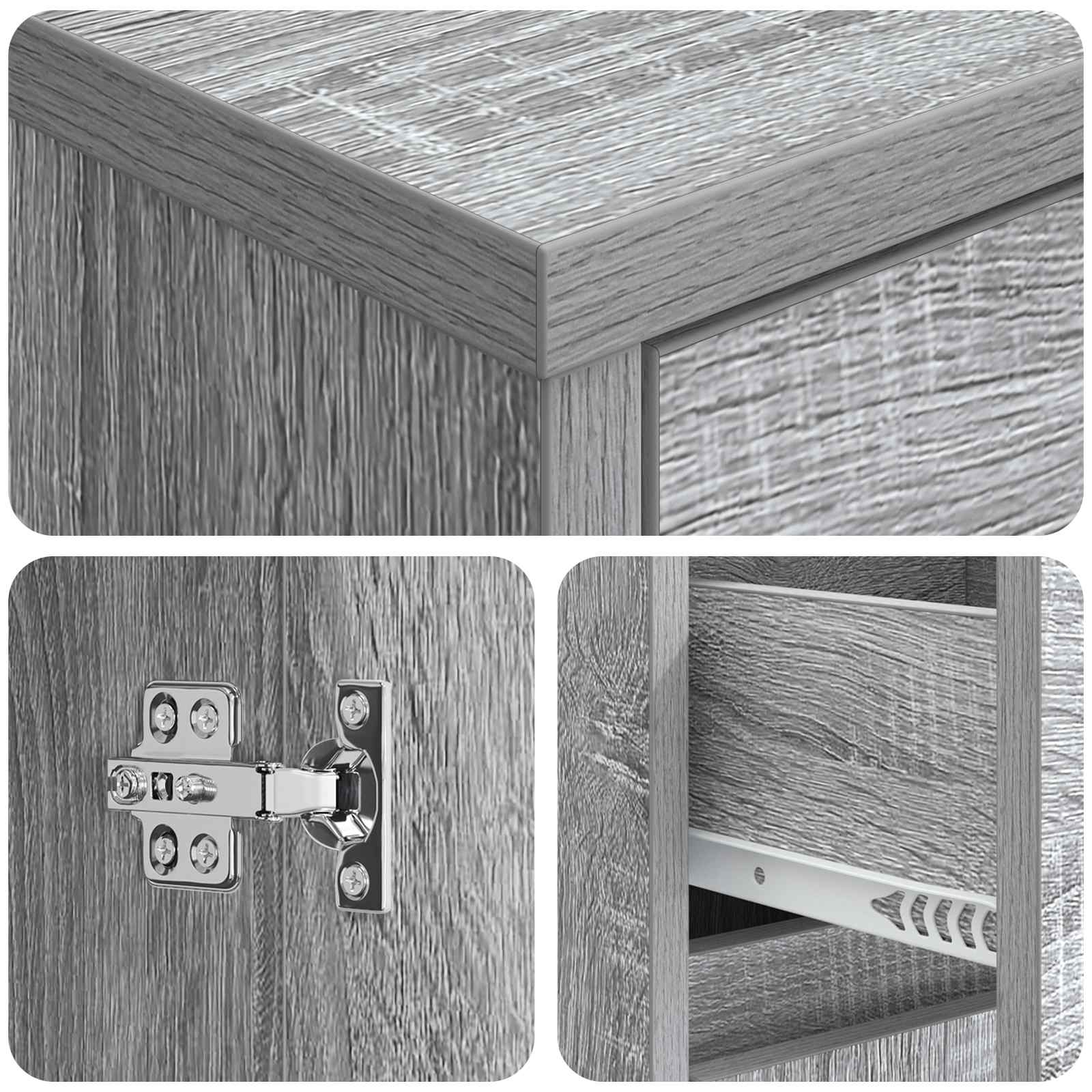 vidaXL Wall-mounted Sink Vanity Grey Sonoma 35 x 20 x 81 cm 6