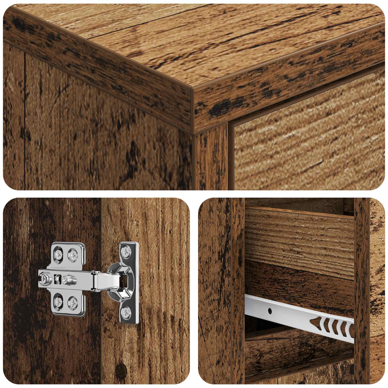 vidaXL Wall-mounted Sink Vanity Old Wood 35 x 20 x 81 cm 6