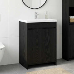 vidaXL Bathroom Under Sink Cabinet Black Oak 56 x 37.5 x 81 cm 1