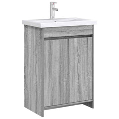 vidaXL Bathroom Under Sink Cabinet Grey Sonoma 56 x 37.5 x 81 cm 3
