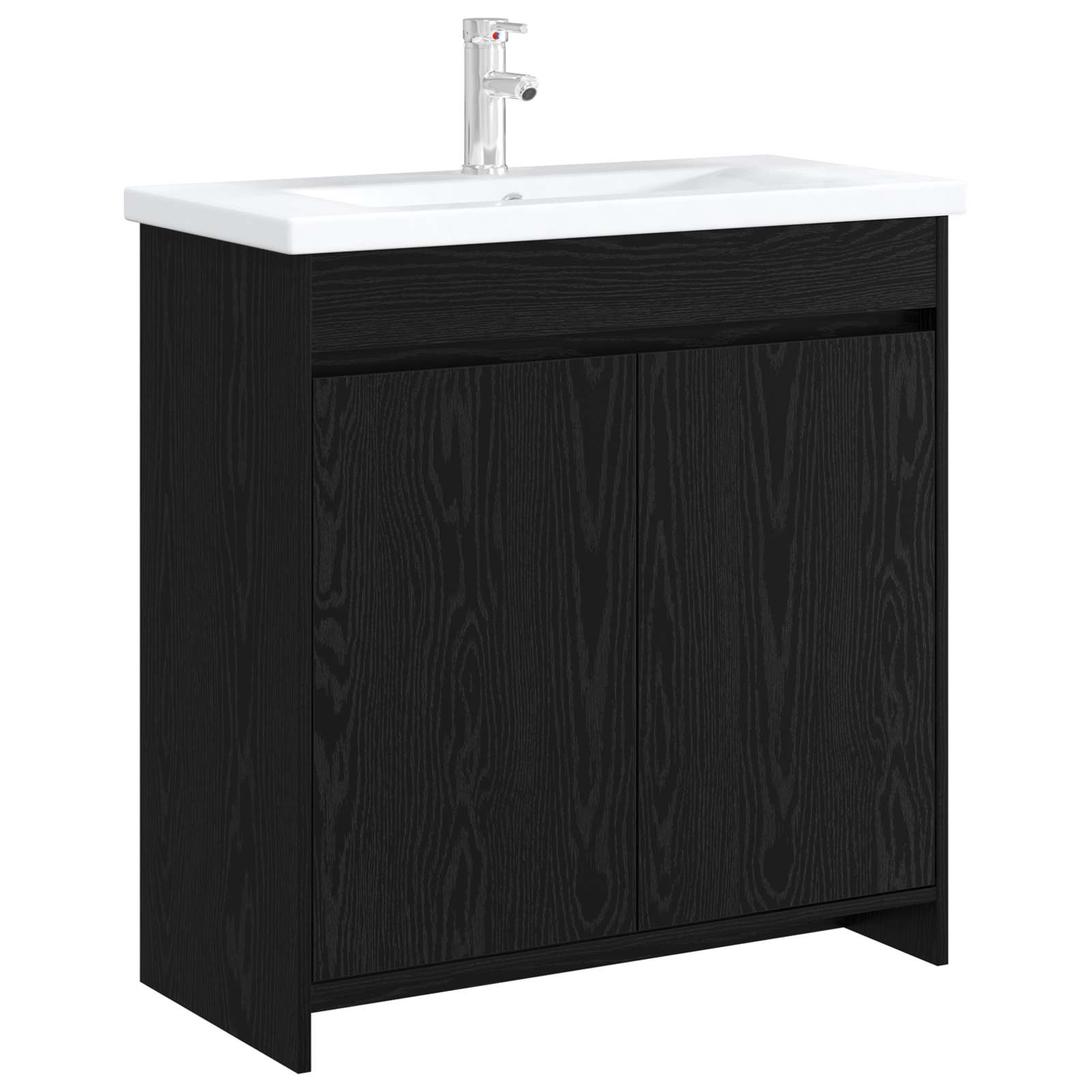 vidaXL Bathroom Under Sink Cabinet Black Oak 78.5 x 37.5 x 81 cm 3