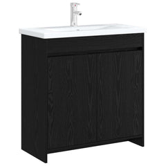 vidaXL Bathroom Under Sink Cabinet Black Oak 78.5 x 37.5 x 81 cm 3