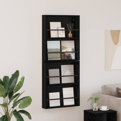vidaXL Magazine Rack 2 pcs Black Oak 60 x 12 x 70 cm Engineered Wood 1