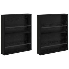 vidaXL Magazine Rack 2 pcs Black Oak 60 x 12 x 70 cm Engineered Wood 2