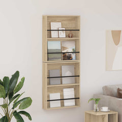 vidaXL Magazine Rack 2 pcs Sonoma Oak 60 x 12 x 70 cm Engineered Wood 1