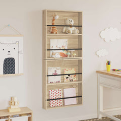 vidaXL Magazine Rack 2 pcs Sonoma Oak 60 x 12 x 70 cm Engineered Wood 4