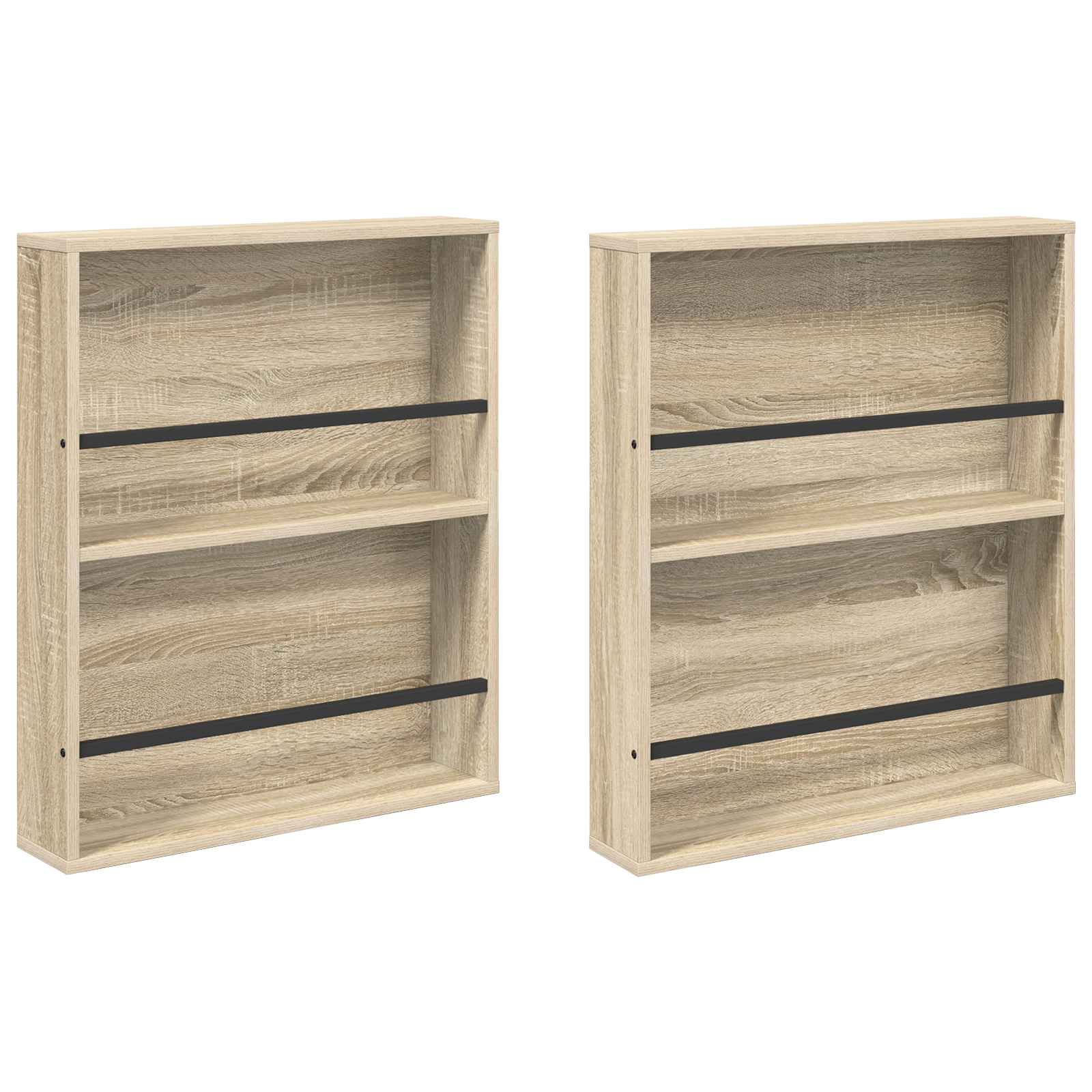 vidaXL Magazine Rack 2 pcs Sonoma Oak 60 x 12 x 70 cm Engineered Wood 2