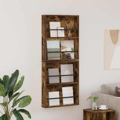 vidaXL Magazine Rack 2 pcs Smoked Oak 60 x 12 x 70 cm Engineered Wood 1