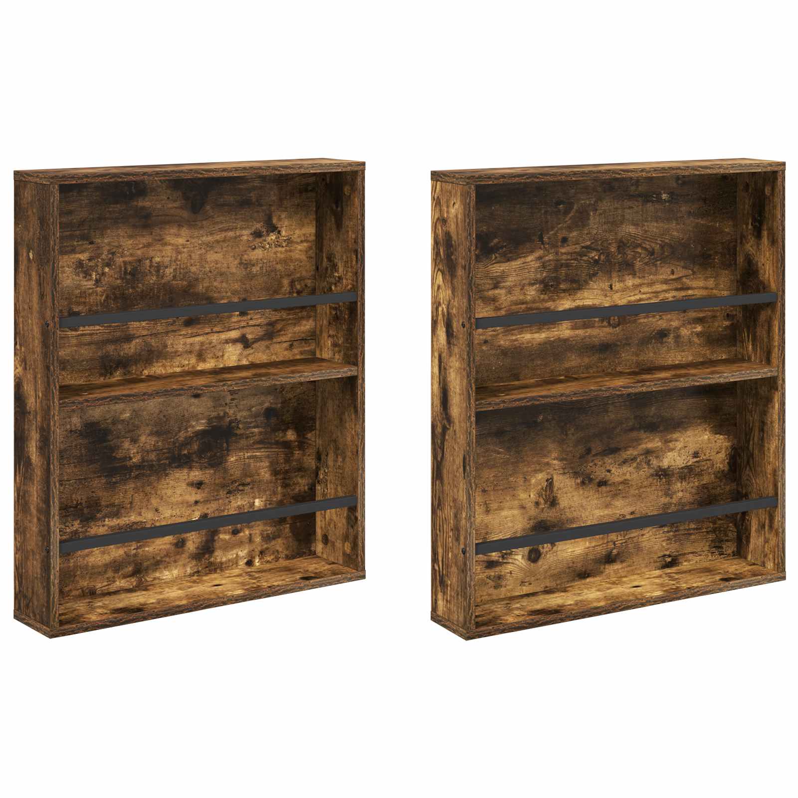 vidaXL Magazine Rack 2 pcs Smoked Oak 60 x 12 x 70 cm Engineered Wood 2