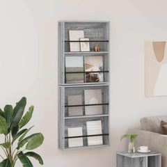 vidaXL Magazine Rack 2 pcs Grey Sonoma 60 x 12 x 70 cm Engineered Wood 1