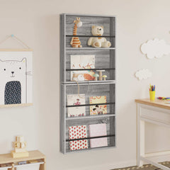 vidaXL Magazine Rack 2 pcs Grey Sonoma 60 x 12 x 70 cm Engineered Wood 4