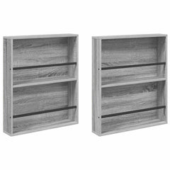 vidaXL Magazine Rack 2 pcs Grey Sonoma 60 x 12 x 70 cm Engineered Wood 2