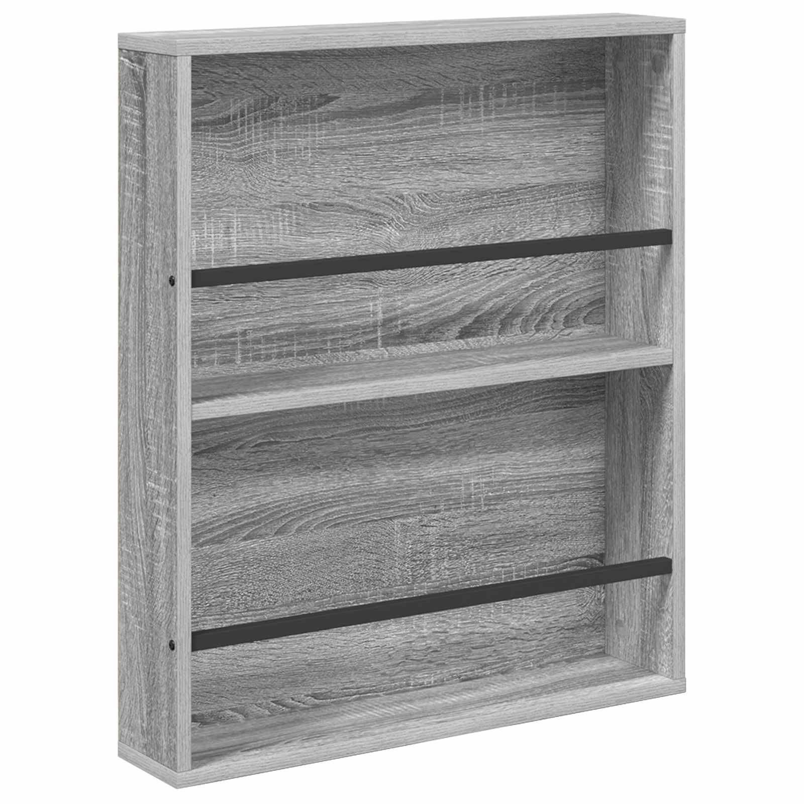 vidaXL Magazine Rack 2 pcs Grey Sonoma 60 x 12 x 70 cm Engineered Wood 5