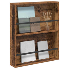 vidaXL Magazine Rack Old Wood 60 x 12 x 70 cm Engineered Wood 3