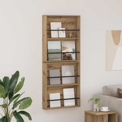 vidaXL Magazine Rack 2 pcs Artisan Oak 60 x 12 x 70 cm Engineered Wood 1