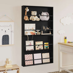 vidaXL Magazine Rack 2 pcs Black Oak 80 x 12 x 70 cm Engineered Wood 4
