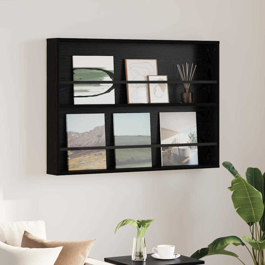 Magazine Rack Black Oak Engineered Wood