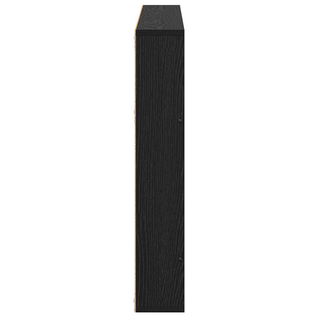 vidaXL Magazine Rack Black Oak 100 x 12 x 70 cm Engineered Wood 6