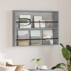 vidaXL Magazine Rack Grey Sonoma 100 x 12 x 70 cm Engineered Wood 1