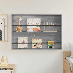 vidaXL Magazine Rack Grey Sonoma 100 x 12 x 70 cm Engineered Wood 4