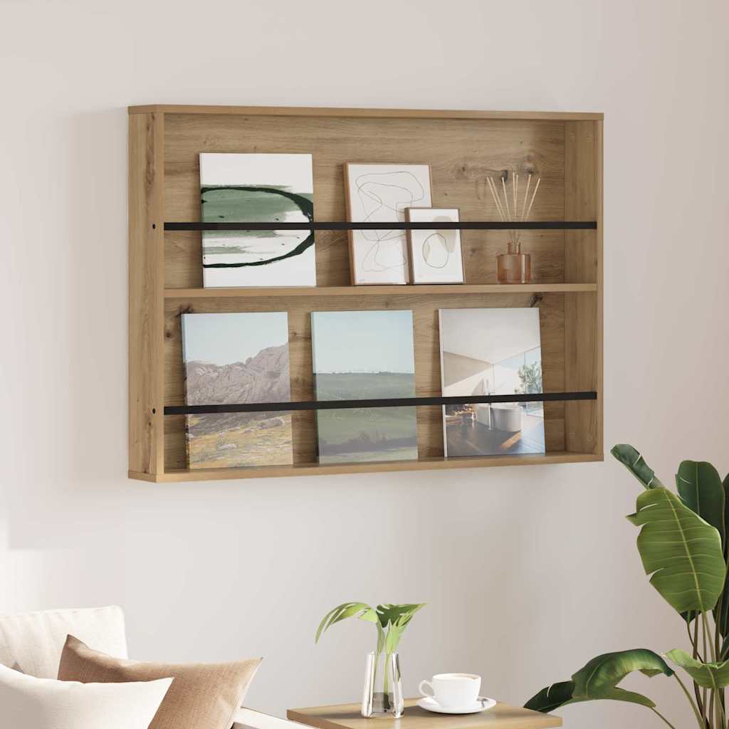 vidaXL Magazine Rack Artisan Oak 100 x 12 x 70 cm Engineered Wood 1