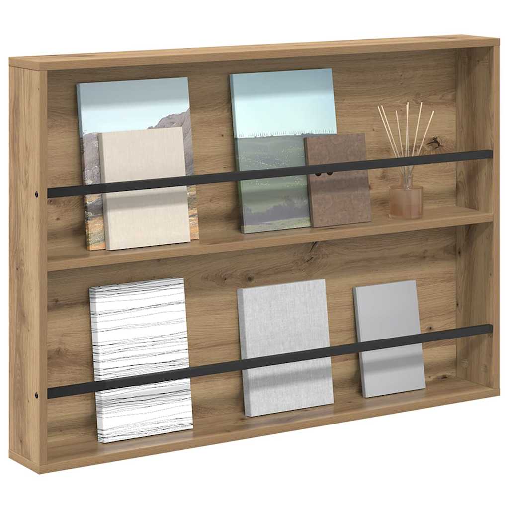 vidaXL Magazine Rack Artisan Oak 100 x 12 x 70 cm Engineered Wood 3